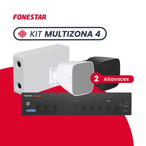 [PROX-240Z/SONORA-3TN/POWERBASS-8TN] Kit Fonestar Multizona 4 Negro